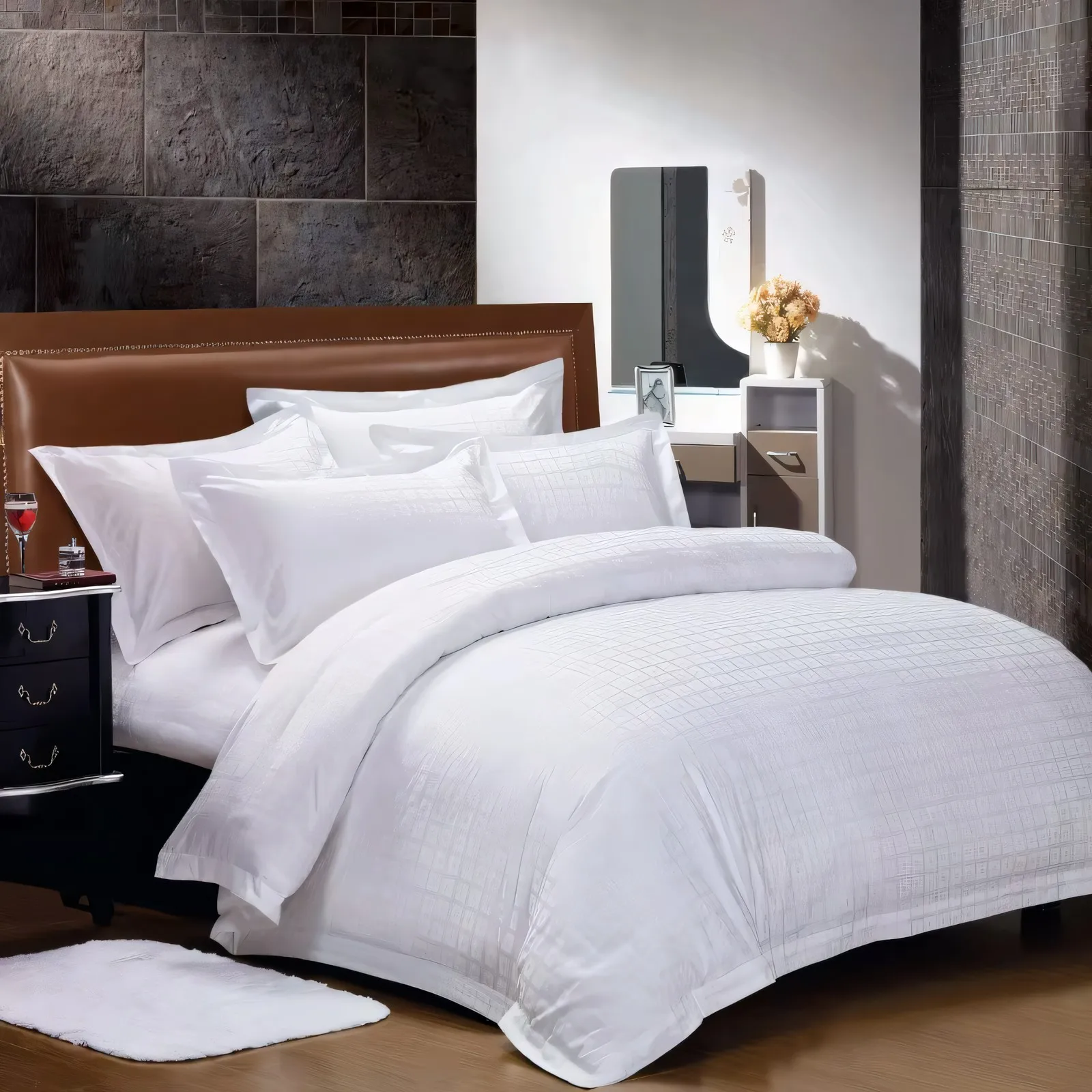 High quality Wholesale 100% Cotton Luxury 5 Star Hotel Bed Sheets Bedding Set