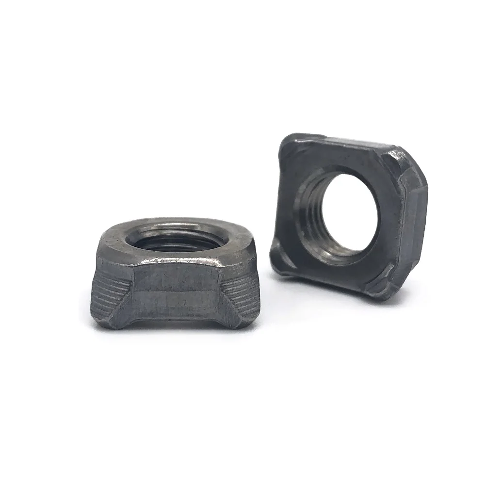 Oem Odm Black-Zinc Square Welding Nuts M4 M8 M9 M10 Stainless Steel 316 Alloy Steel Weld Nuts 1/4-20 Single Tab