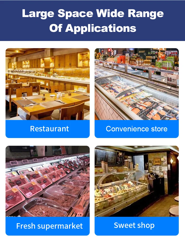 Custom commercial freezer 1000l 3 glass door supermarket restaurant no frost large freezer for convenience store