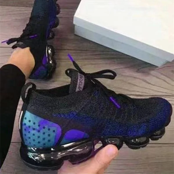 Breathable Mesh Upper Lace Up Fashion Sports Shoes Sneakers for Women Casual Walking Running Shoes Knitted Clear Bottom