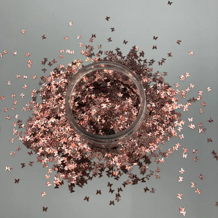 wholesale bulk high quality chunky holographic PET Butterfly Shape Glitter powder in Various Colors