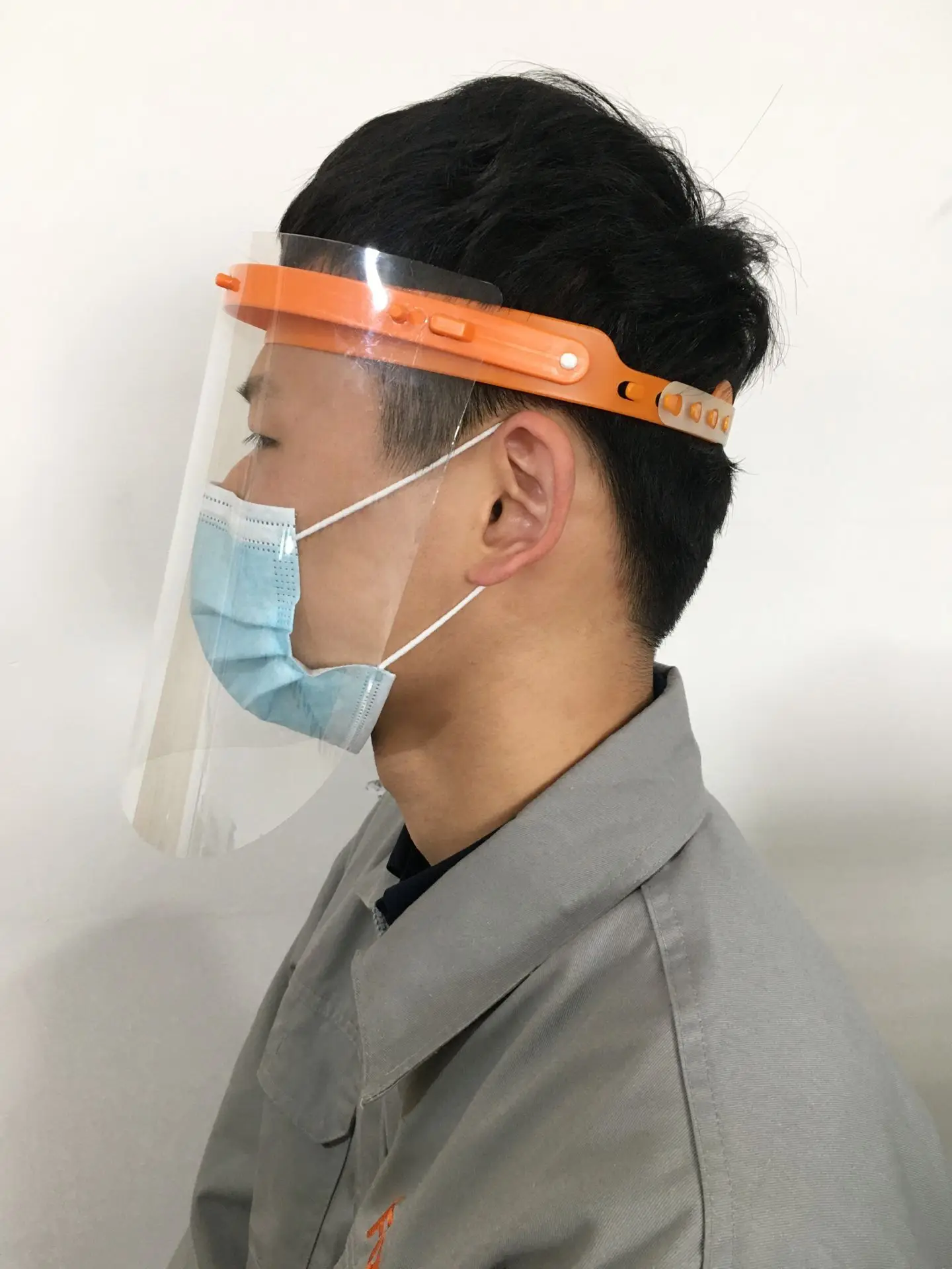 
Transparent Plastic Face Mask Face Shield with Plastic Handle 