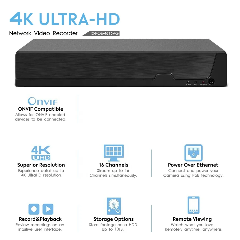 Face Detection 16 Channel 4K 16ch XMEYE NVR POE 16 Ports Network Video Recorder