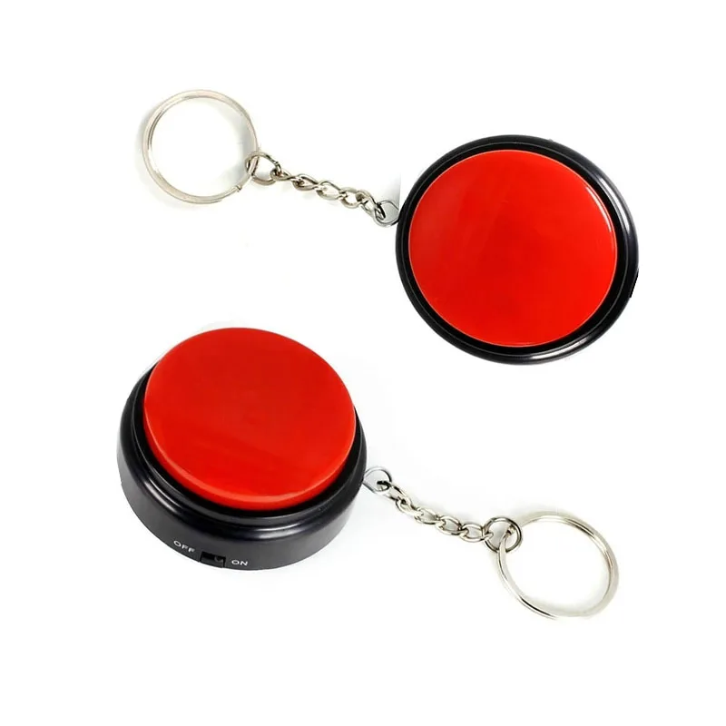 Factory Electronic Plush Button Bluzzer Keyring Voice Record Keyring for Women Girls Sound Talking Keychain