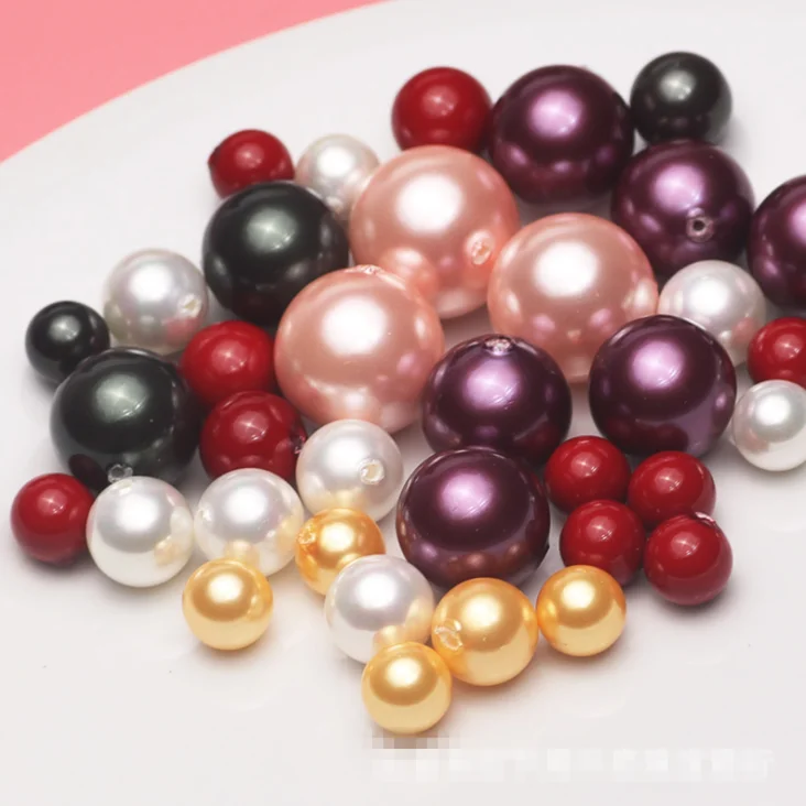 8-12-14mm perfect round 1/2 half drilled shell pearl beads loose pearl beads