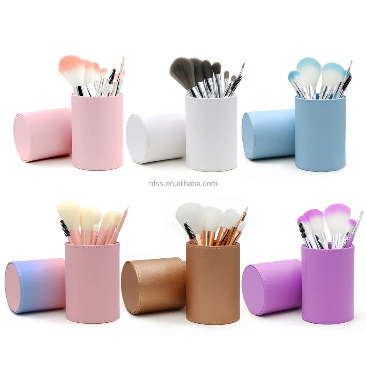 Novel Design Low Price Beauty Makeup Tools Cosmetic Brushes 10Pcs Color Changing Make Up Brush Set With Holder Bucket Case Bag