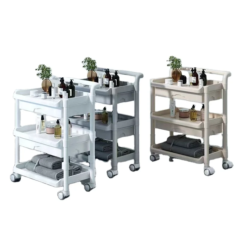 Beauty salons special new mobile tool cart barbershop universal wheel cart storage shelf