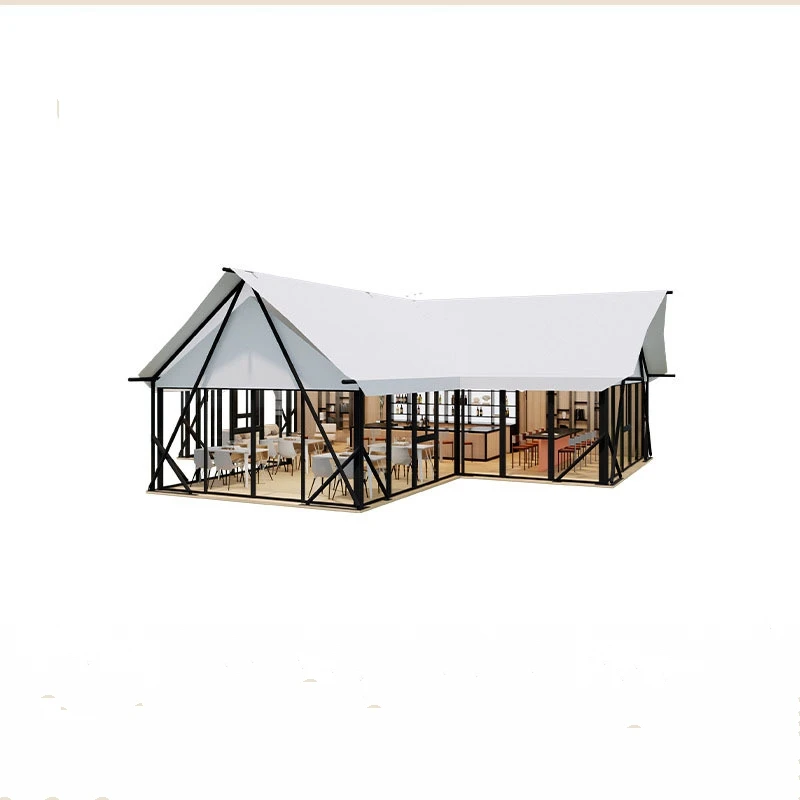 Glass Bar Tent Large Outdoor Hotel Homestay Tent Camp Camping Holiday Wild Luxury Canopy Wooden Holiday Tent Surface