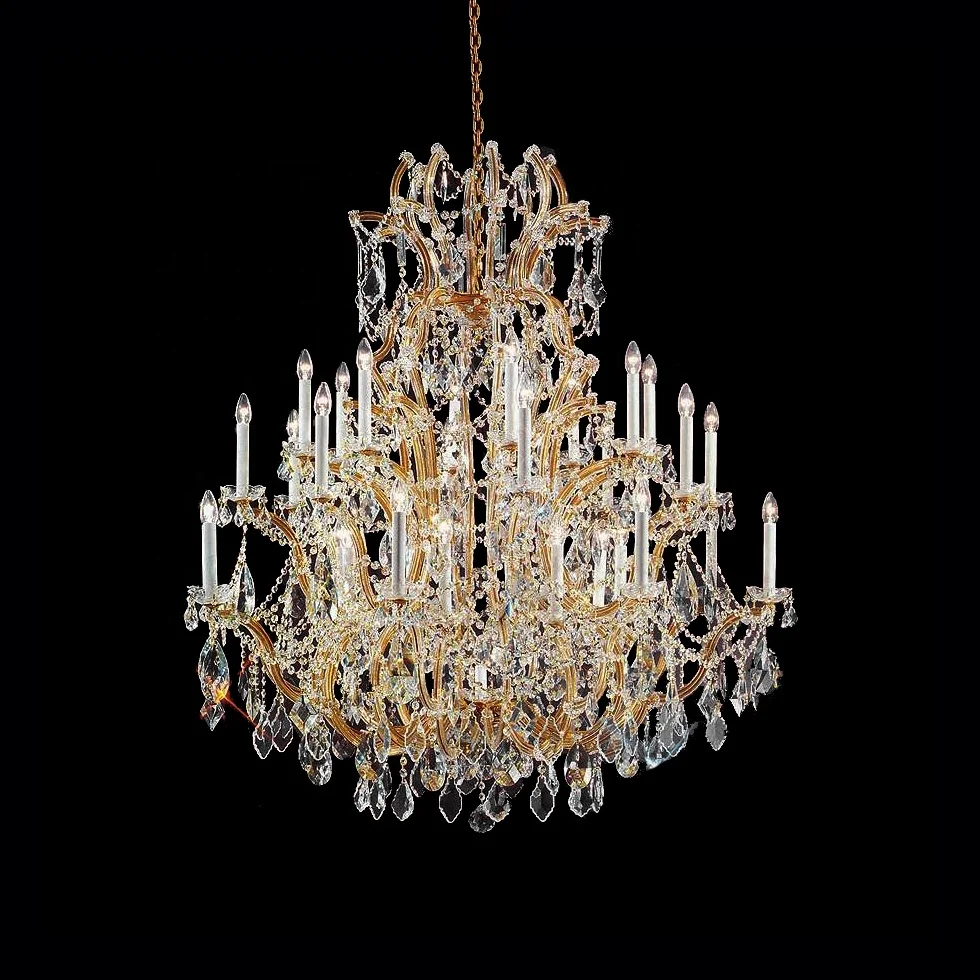 31lights 100cm gold maria theresa crystal chandelier for living room lustre cristal candelabra classic bohemian luminaire