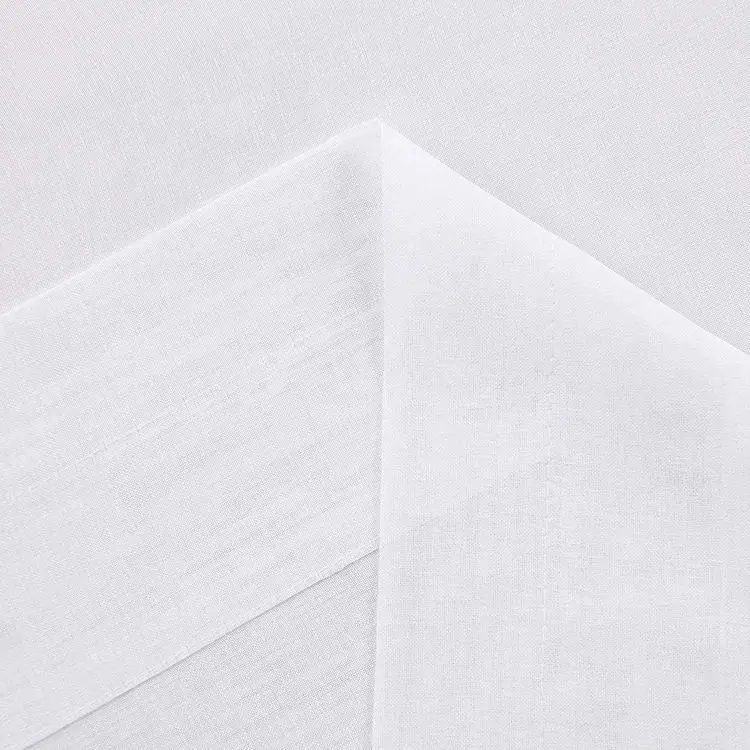 Customized white polyester knitted home silk print sheer curtain fabric