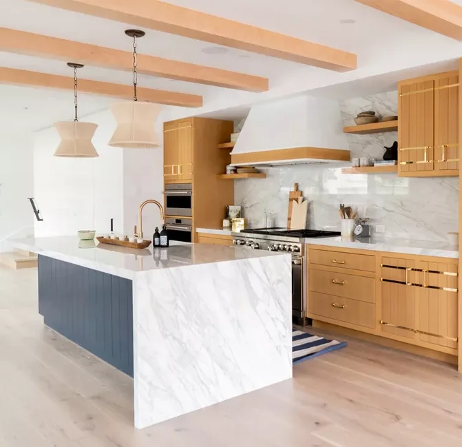 Modern Kitchen Countertop White Stone Kitchen Island Top