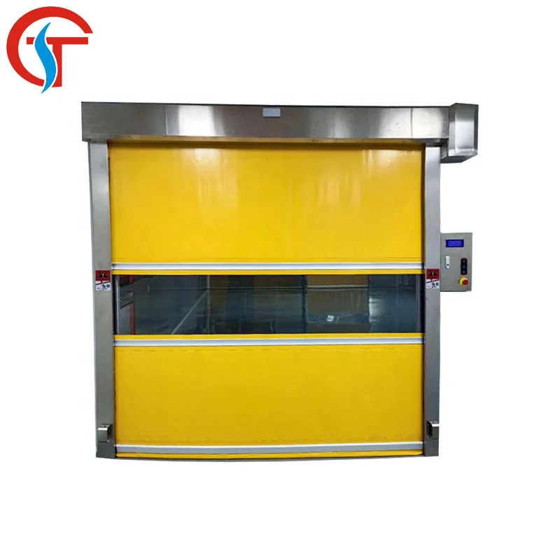 PVC F Fabric Rapid Roll Up Industrial Radar Control Curtain Factory Workshop Warehouse High Speed Door