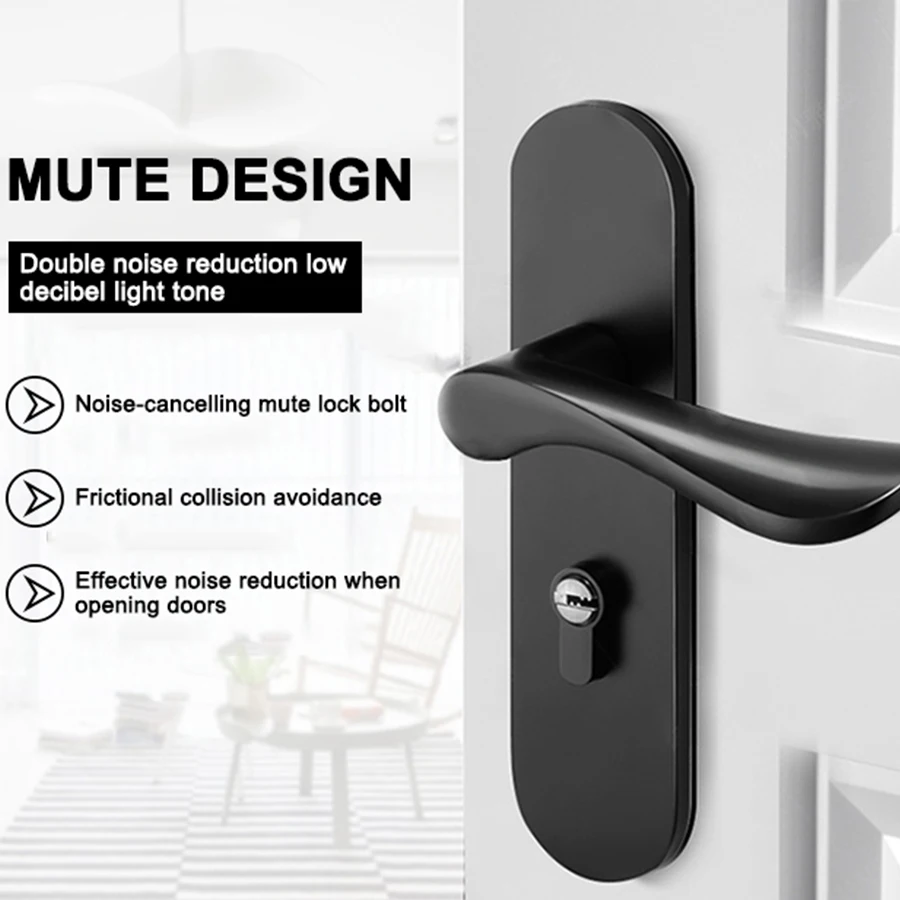 Factory Black White Plate Lock Handle Front Aluminum Alloy Door Handle For House Construction