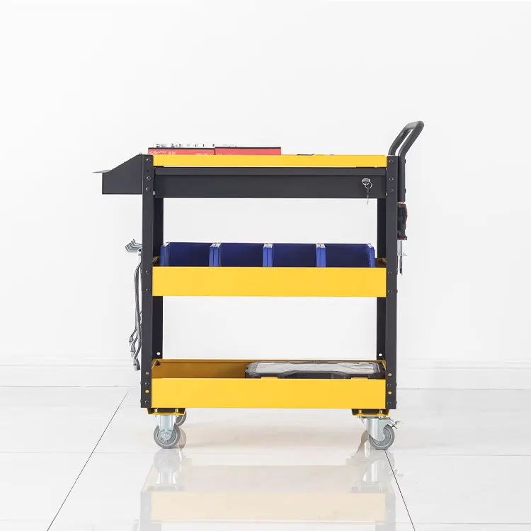 China Storage Auto Repair Automotive Mechanic Workshop Trolley Tool Cart with Handle and Wheels