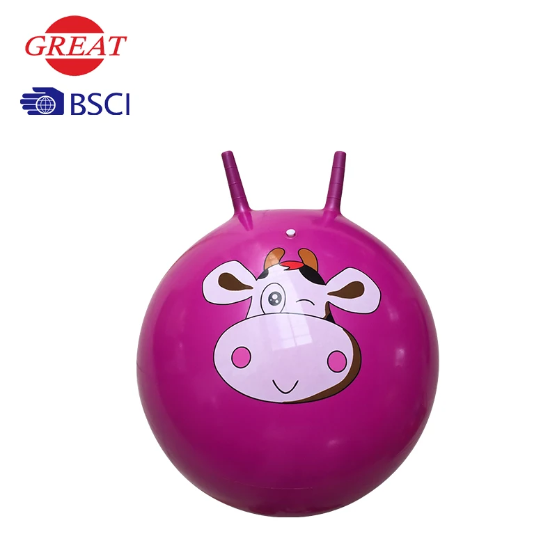 Plush cover pvc kid animal balance jumping monster hopper ball