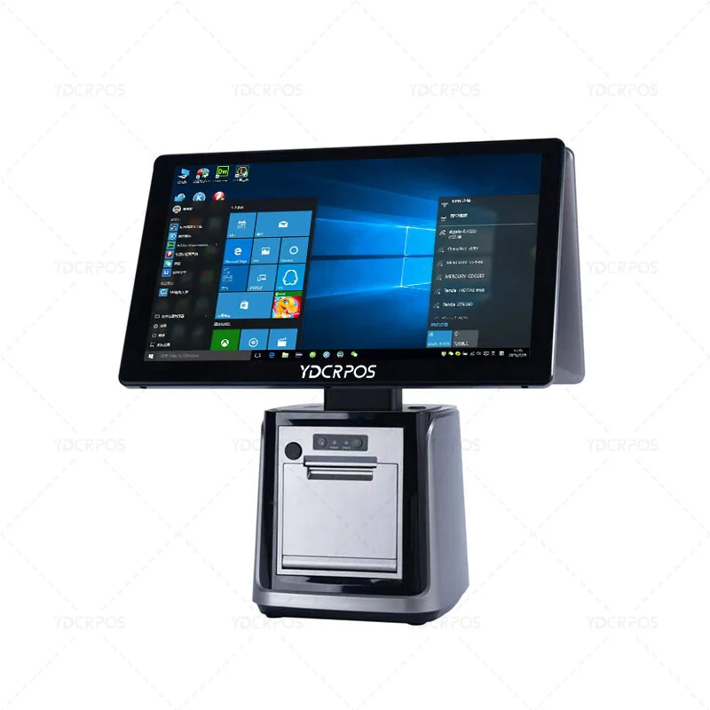 QR Code Scanning High Resolution Desktop Touchscreen All In One 80mm Thermal Printer Pos System With Barcode Scanner
