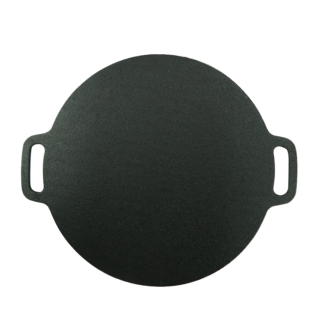 Multipurpose Korean Style Die-cast Iron Outdoor Food BBQ Round Non Stick Griddle Grill Pan camping tools