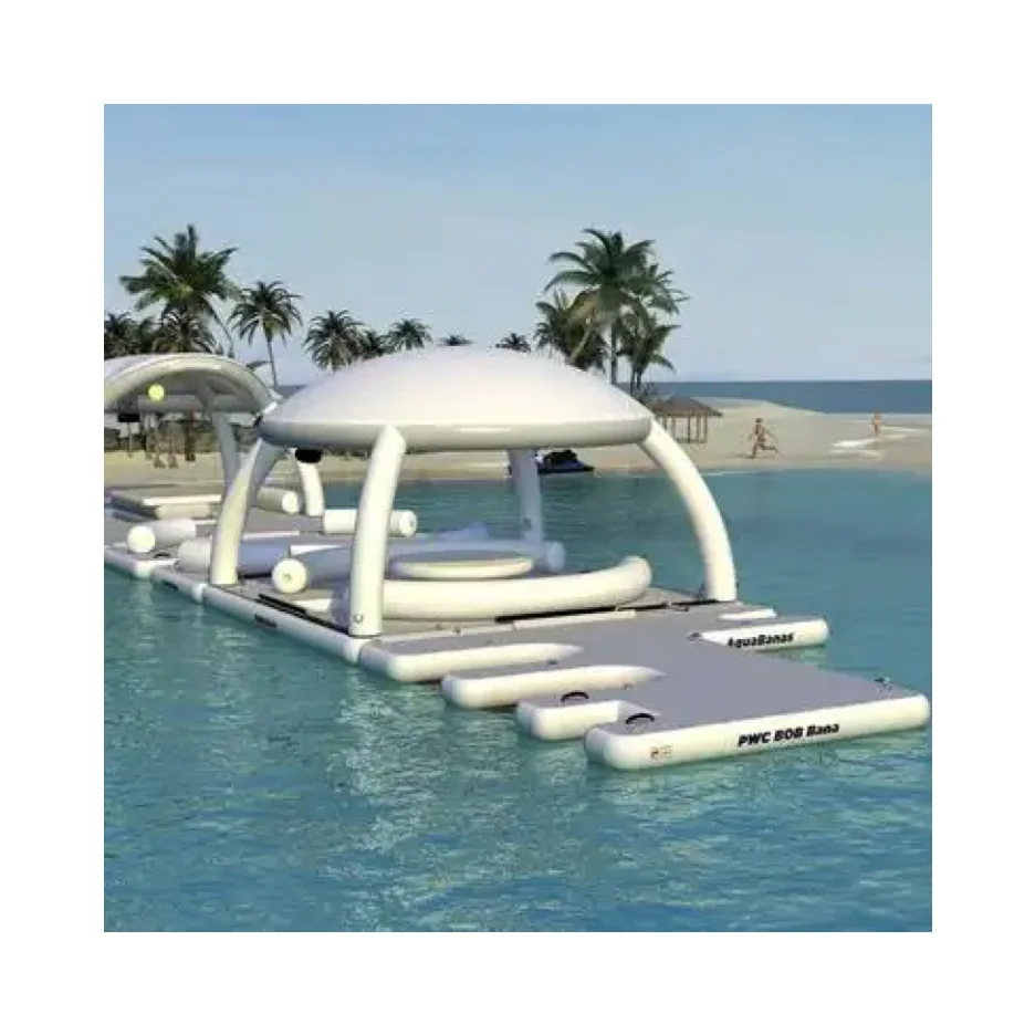 High quality party island float inflatable floating platform swimming water island