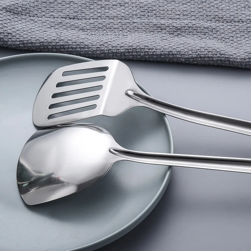Best-selling restaurant stainless steel cooking tools wooden handle spatula