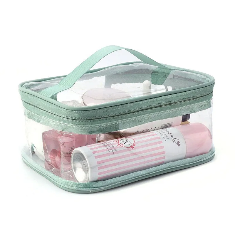 Custom Travel PVC Tpu Clear Zipper Cosmetic Bag Promotional Wholesale Makeup Toiletry Bag For Travel