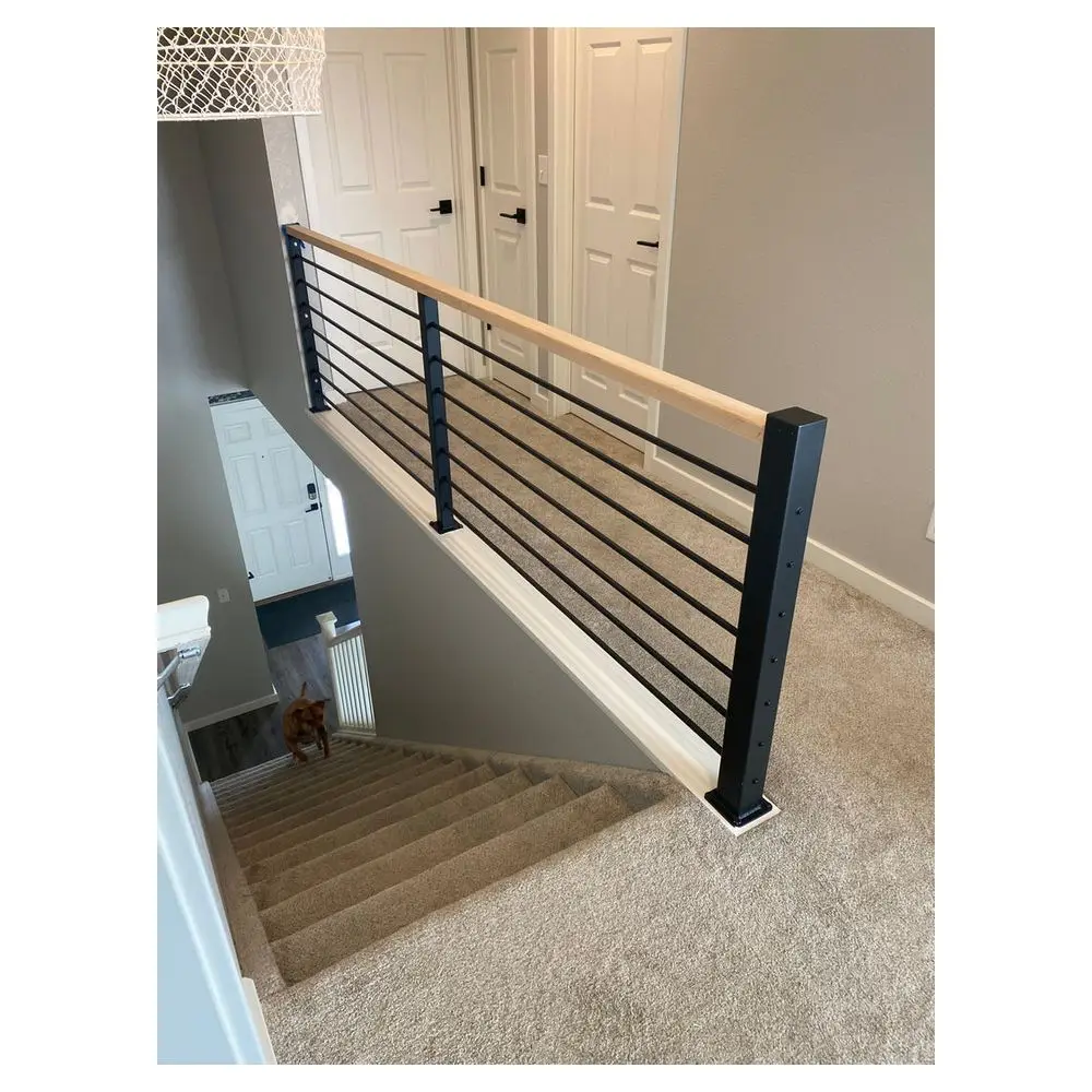 Prima indoor staircase customized stainless steel durable residential wrought iron residential railing