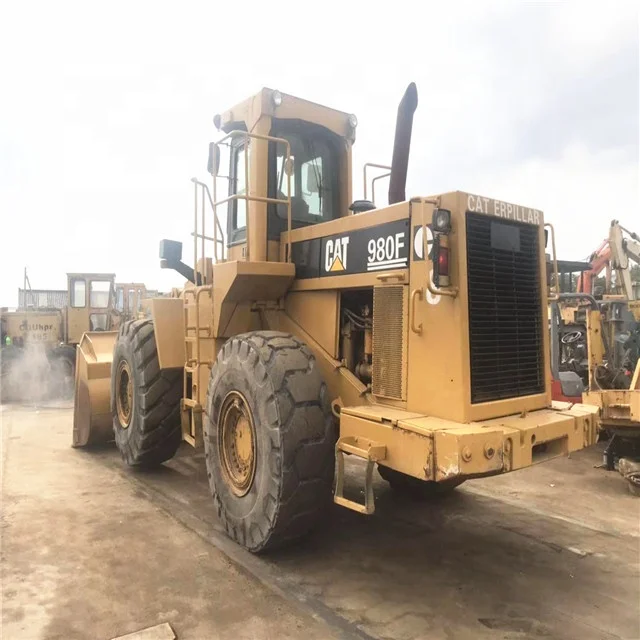 5.3cbm used cat 980f end front wheel loader machine with low hours caterpillar 980 f pay loader cat980f