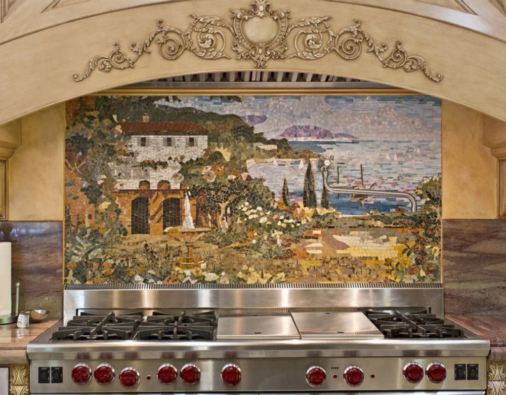 Modern wholesale mosaic tiles Mosaic Wallpaper 3d Art Murals Picture backsplash kitchen tiles mural mosaic tile for kitchen