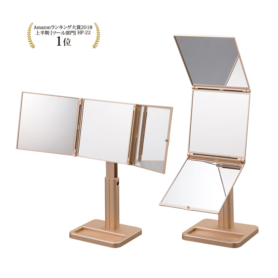 
Convenient perfect style check-up foldable square three way 360 degree mirror 