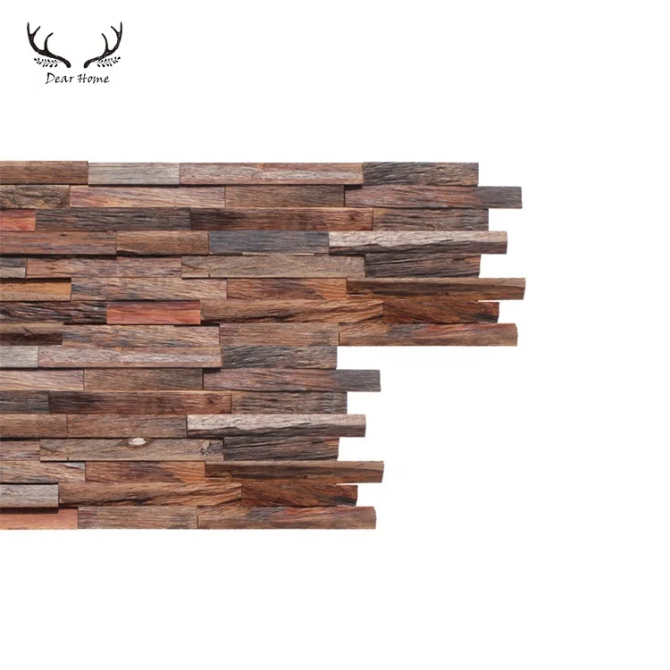 3d wood strip wall panel natural wood block wall panels for indoor decoration