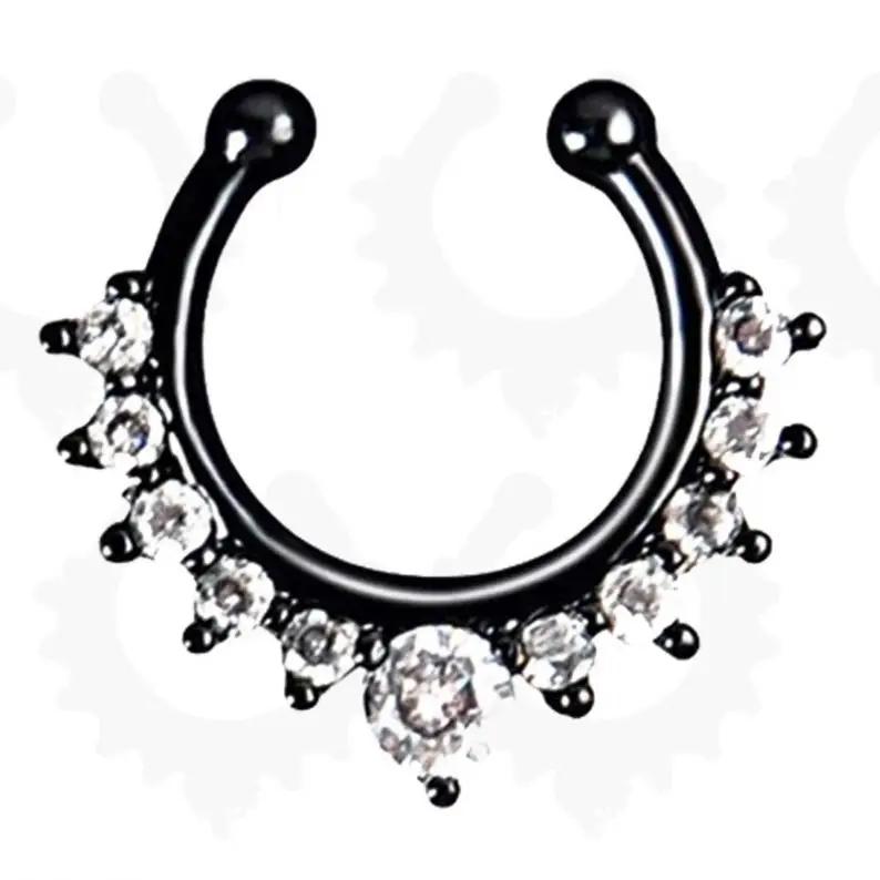 Stainless Steel Non Pierced Clip On Hoop Lip Ear Septum Fake Nose Ring