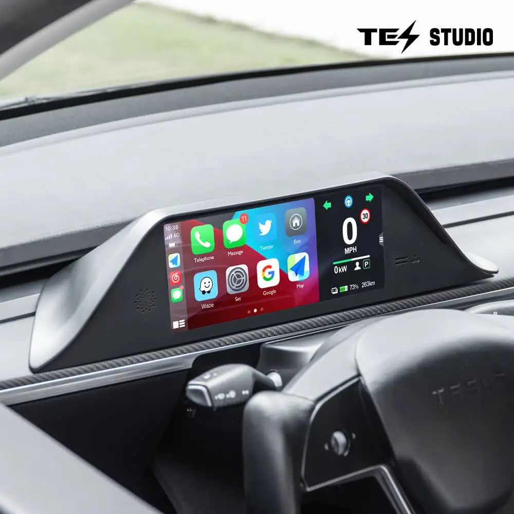 For Tesla Model 3 Model Y Heads up Display Carplay Android Auto HUD  8.9 inch Auto Screen inspired by Model S/X Design