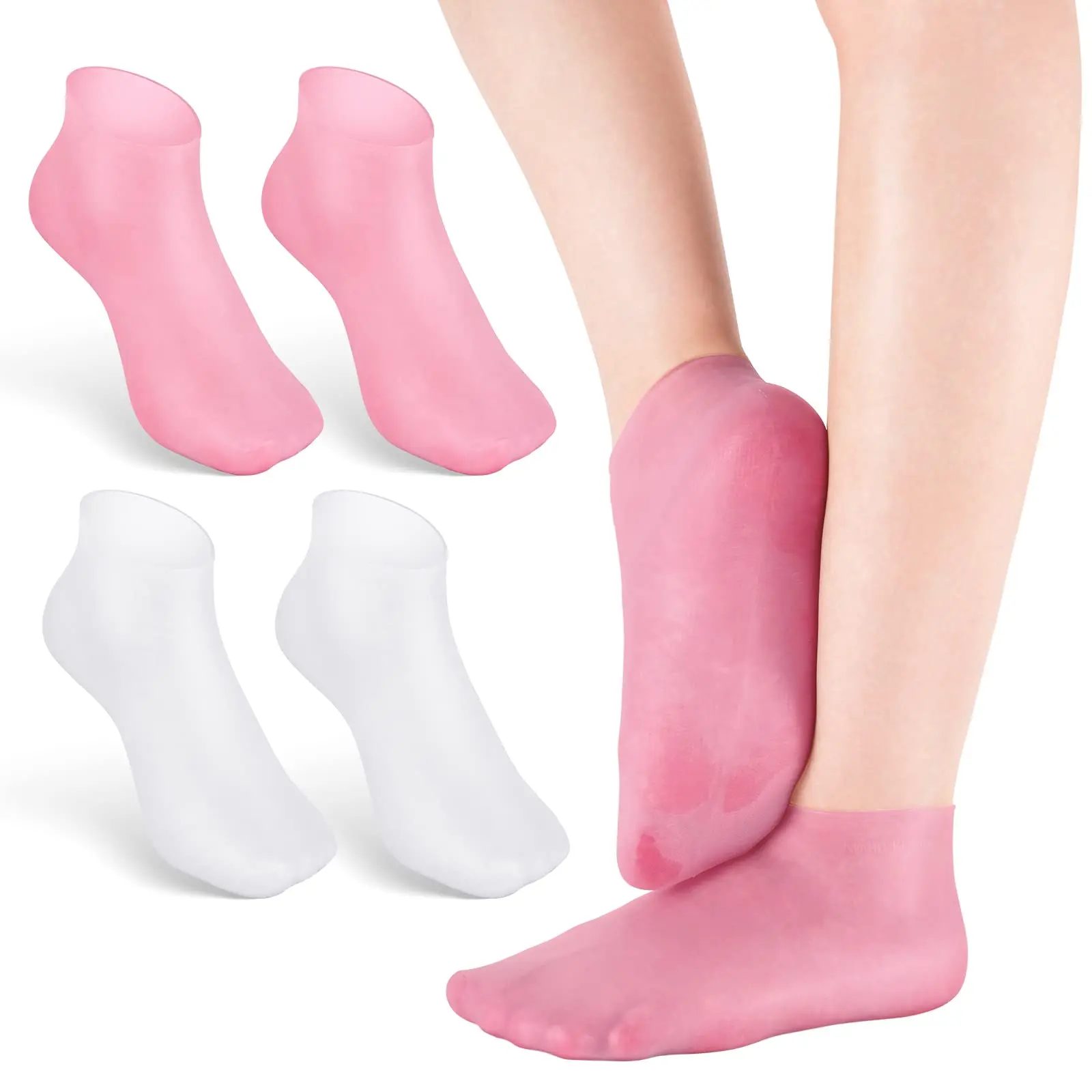 Foot Mask Exfoliating Silicone Socks Beach Protective Socks Women Foot Spa Pedicure Silicone Socks