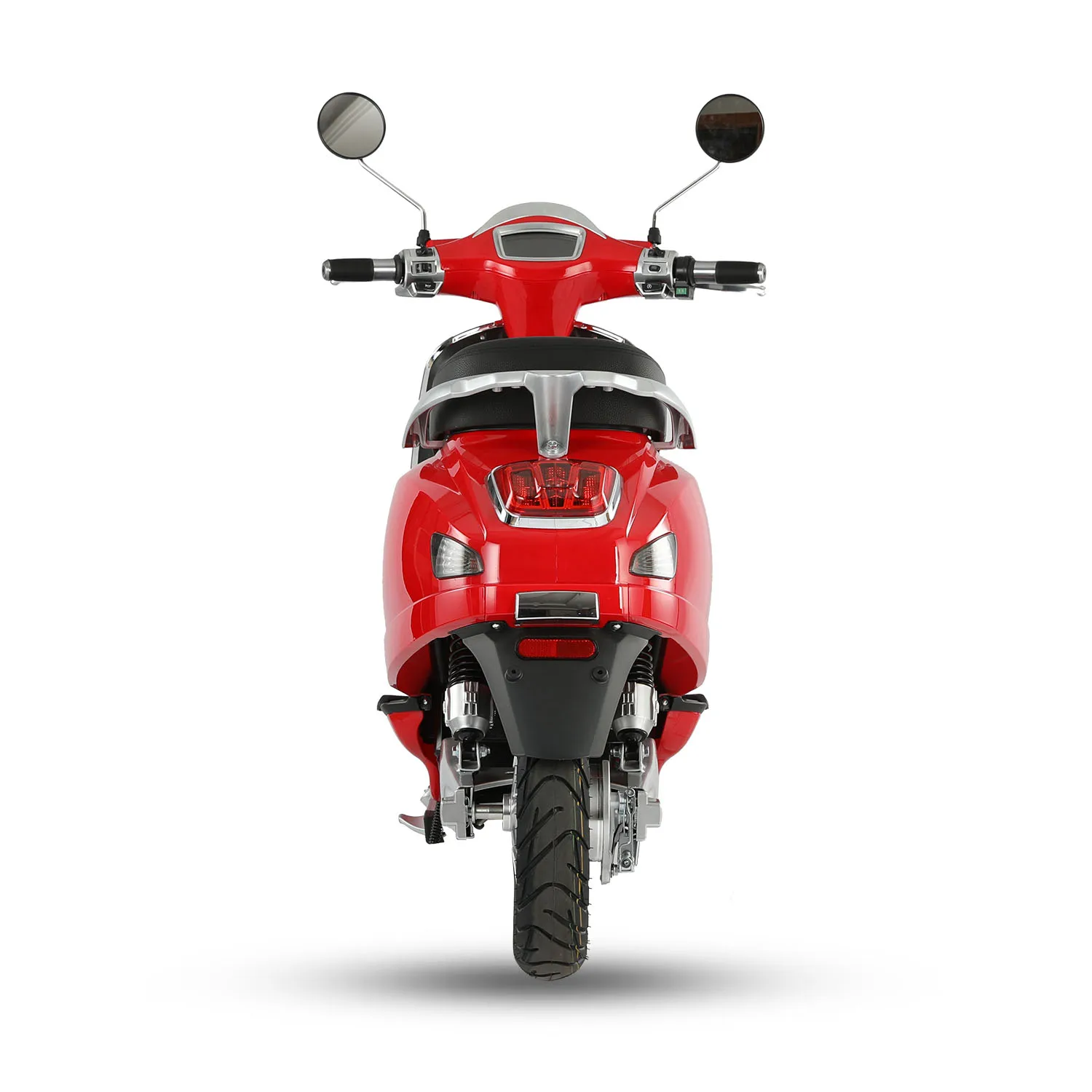 Classic Vintage Style Orange Electric Scooter Moped 48V 1200W Electric Scooter with Large Disc Brake