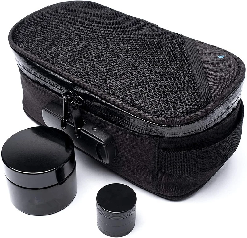 
OEM Custom Carbon Lined Odor Tobacco Smell Proof Case Bags With Combination Lock 