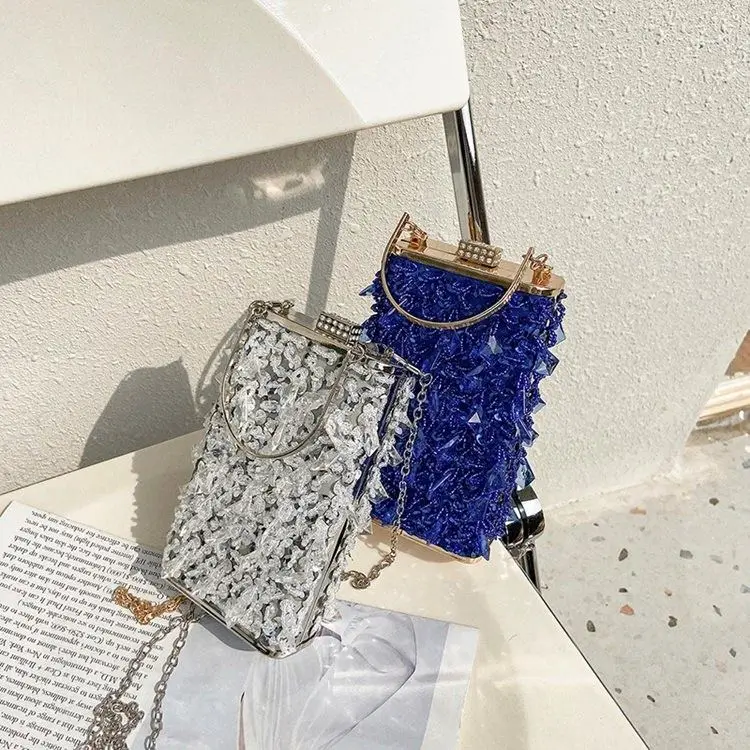 2023 New Fashion Shoulder Messenger Bag Handb Cup and Purses Sweet Beauty Sequined Box Bag Custom Bag Handbags Closures 2023