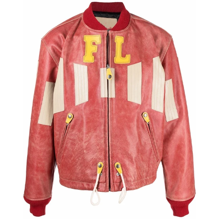 OEM  Streetwear Embroidery Logo Bomber Jacket Rib Collar Zip Up Oversize Waterproof Vintage Leather Cargo Jacket Coats Men