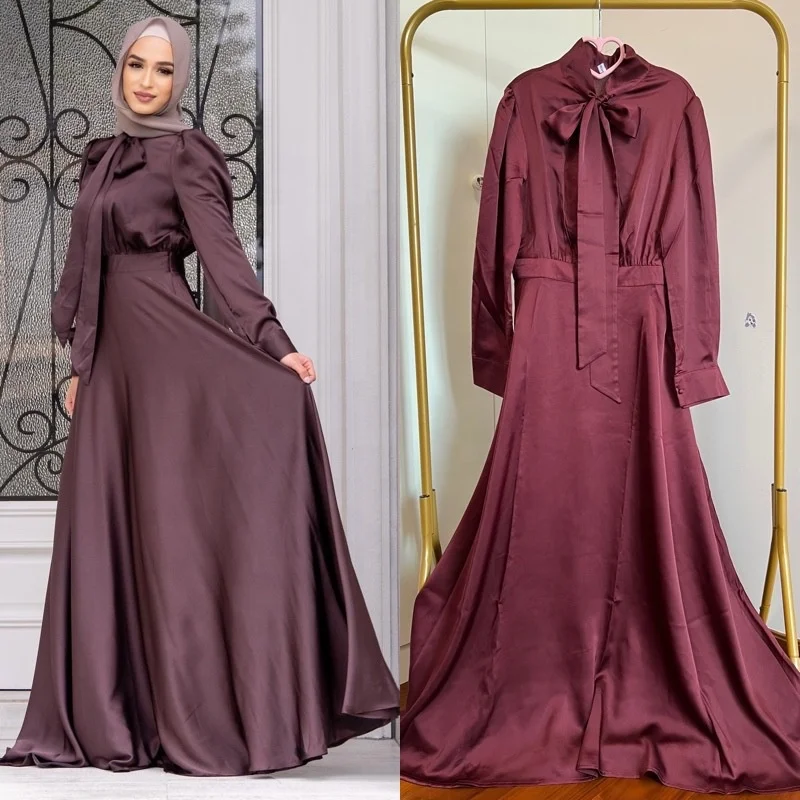 Solid Color Woman Cabaya Turkish Buibui Abaya Muslim Skirt Women Dubai Fashon Open Abaaya Muslim Dress Abaya