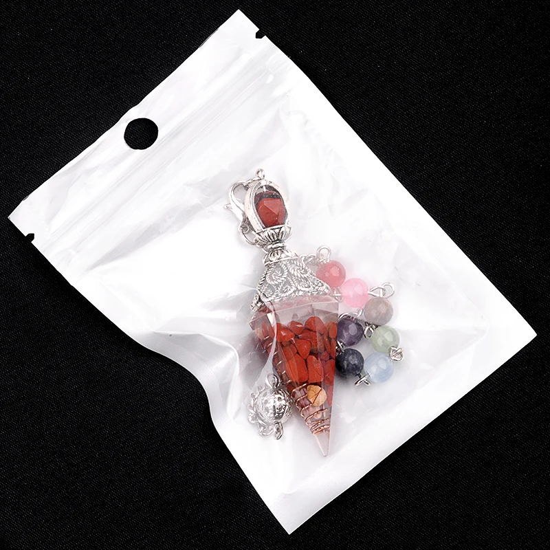 High Quality  Natural Amethyst Gemstone Cutting Six-Sided Pyramid Resin Pendant with Sterling Silver Chain Pendant Accessories
