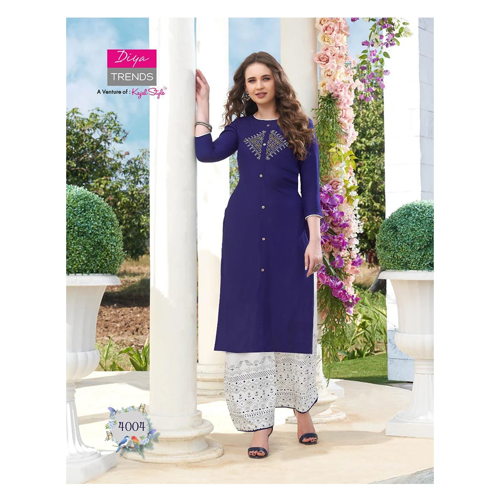 Designer Cotton Printed Kurti with Plazzo