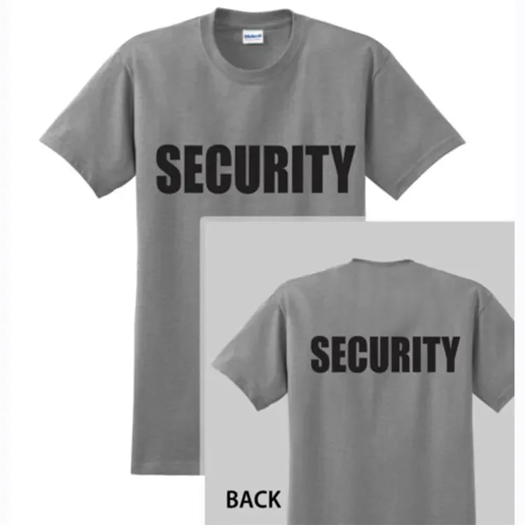 Customize Black Security Guard Uniforms 50 Cotton/50 Polyester Short Sleeve Security Uniforms T-Shirt