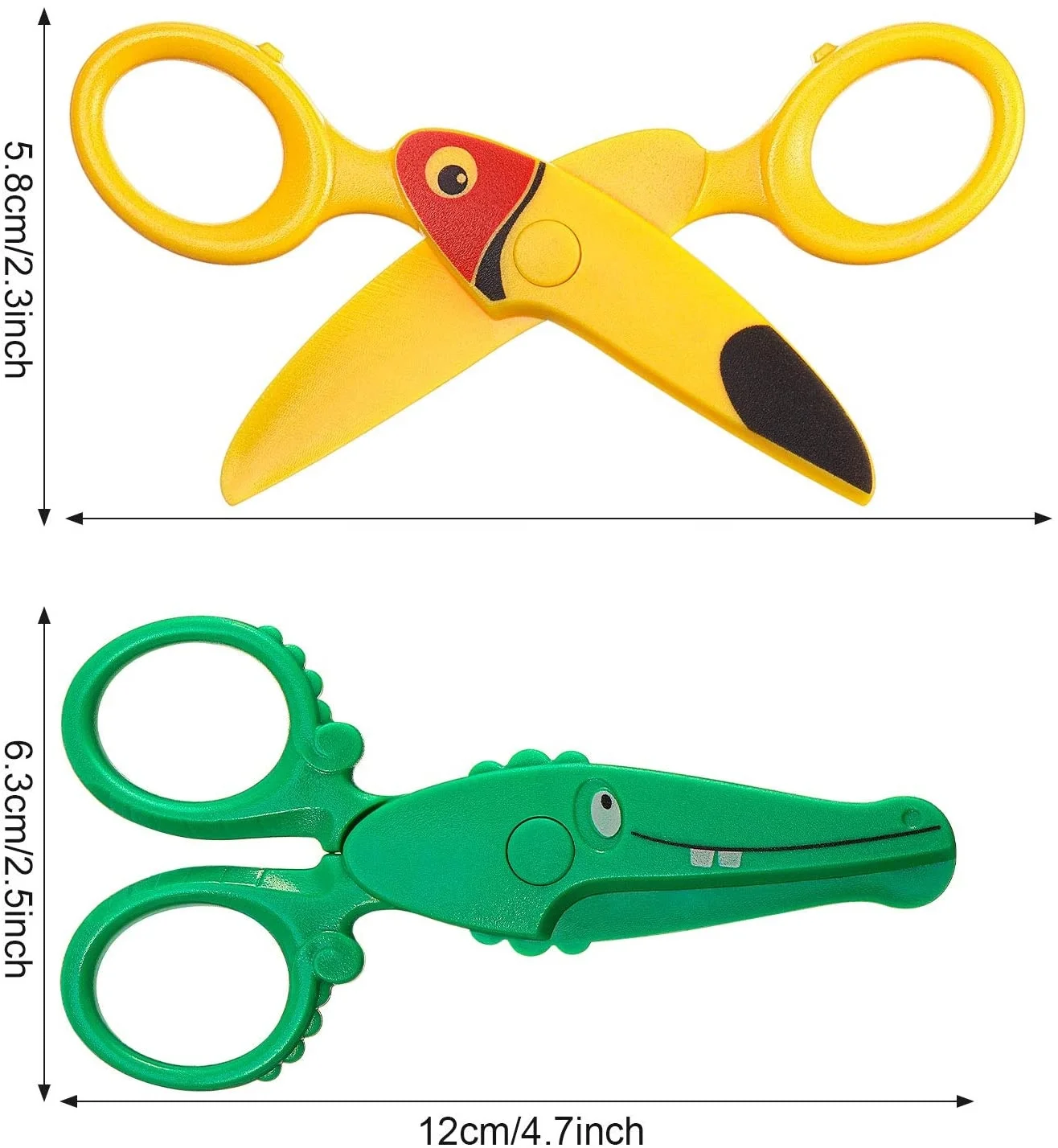 3 Pieces Toddler Safety Scissors Set Kids Plastic Art Craft Cutting Scissors
