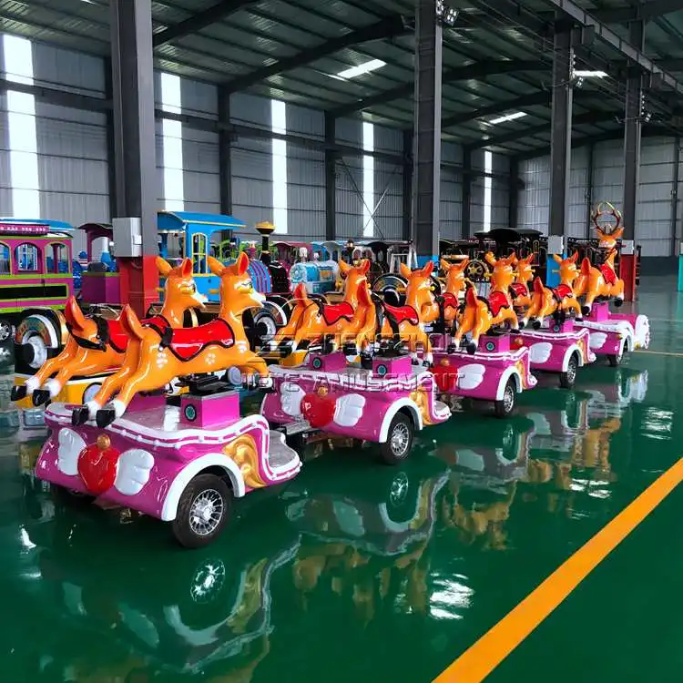 2023 Hot-Selling Ride Amusement Park Electric Train Manufacturer Children Trackless Tourist Train Rides