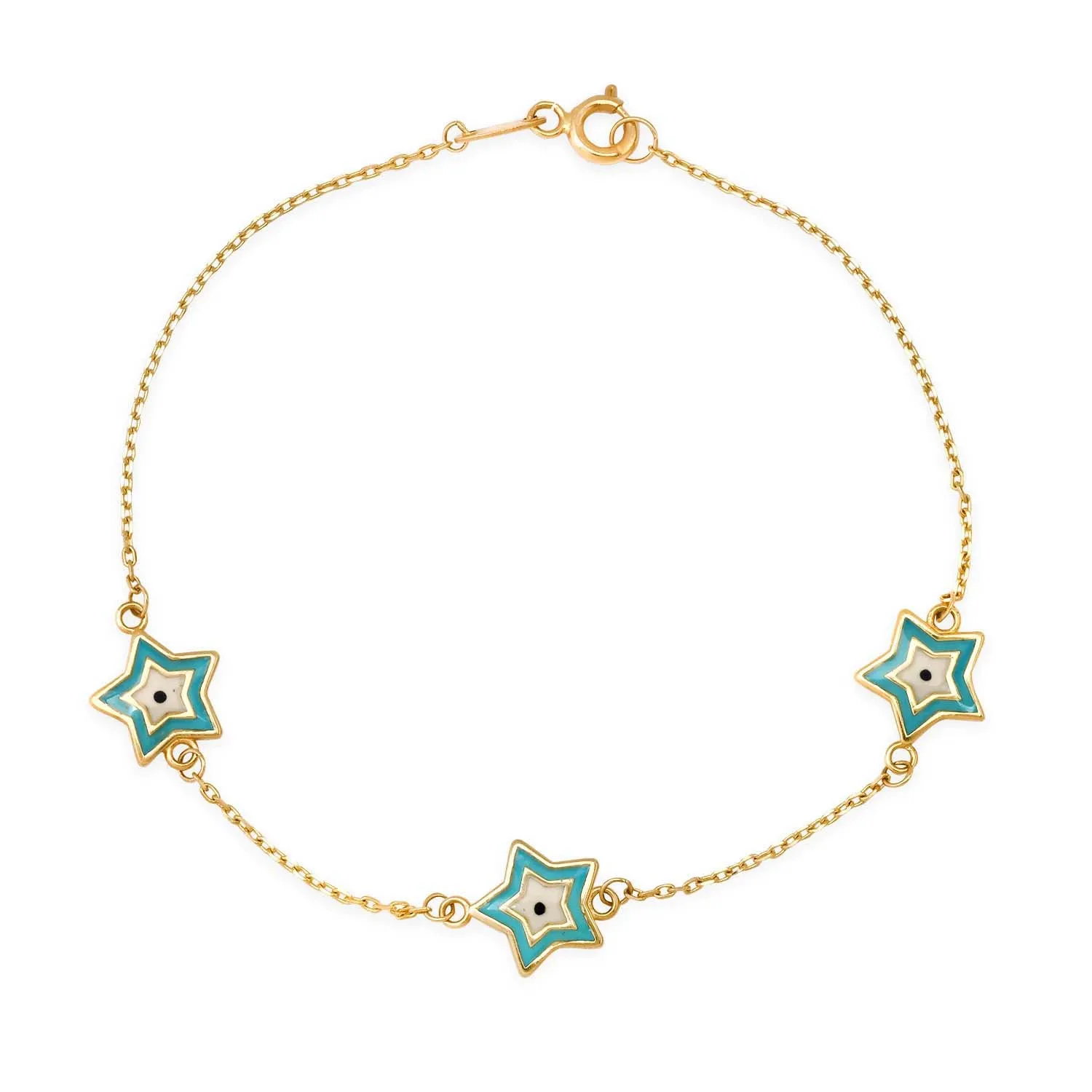 Milskye fine wedding jewelry for women 925 silver 18k gold enamel eye star bracelets