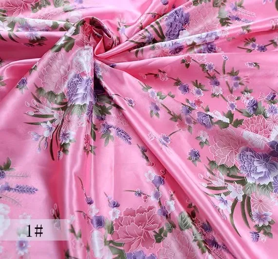 Горячая распродажа модная атласная ткань с цифровым принтом шелковая цветочными цветами для одежды