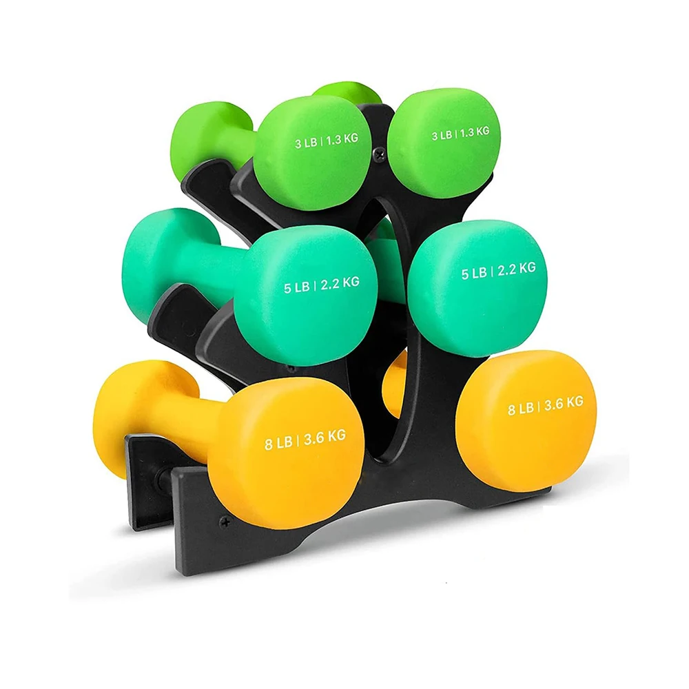 Custom Logo Neoprene Coated Dumbbell Multiple Weight Options Anti-roll Anti-Slip Hexagon Shape Workout Fitness Hand Weights