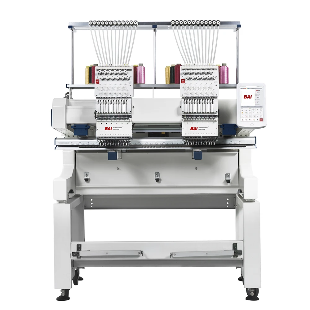 BAI hot sale commercial dahao computer 12/15 needle two heads embroidery machine price
