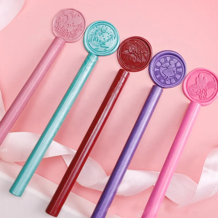 Hot Sale Vintage Seal Stamp Glue Gun 80 Colors Paraffin Sealing Wax Sticks for Invite Envelope Gift