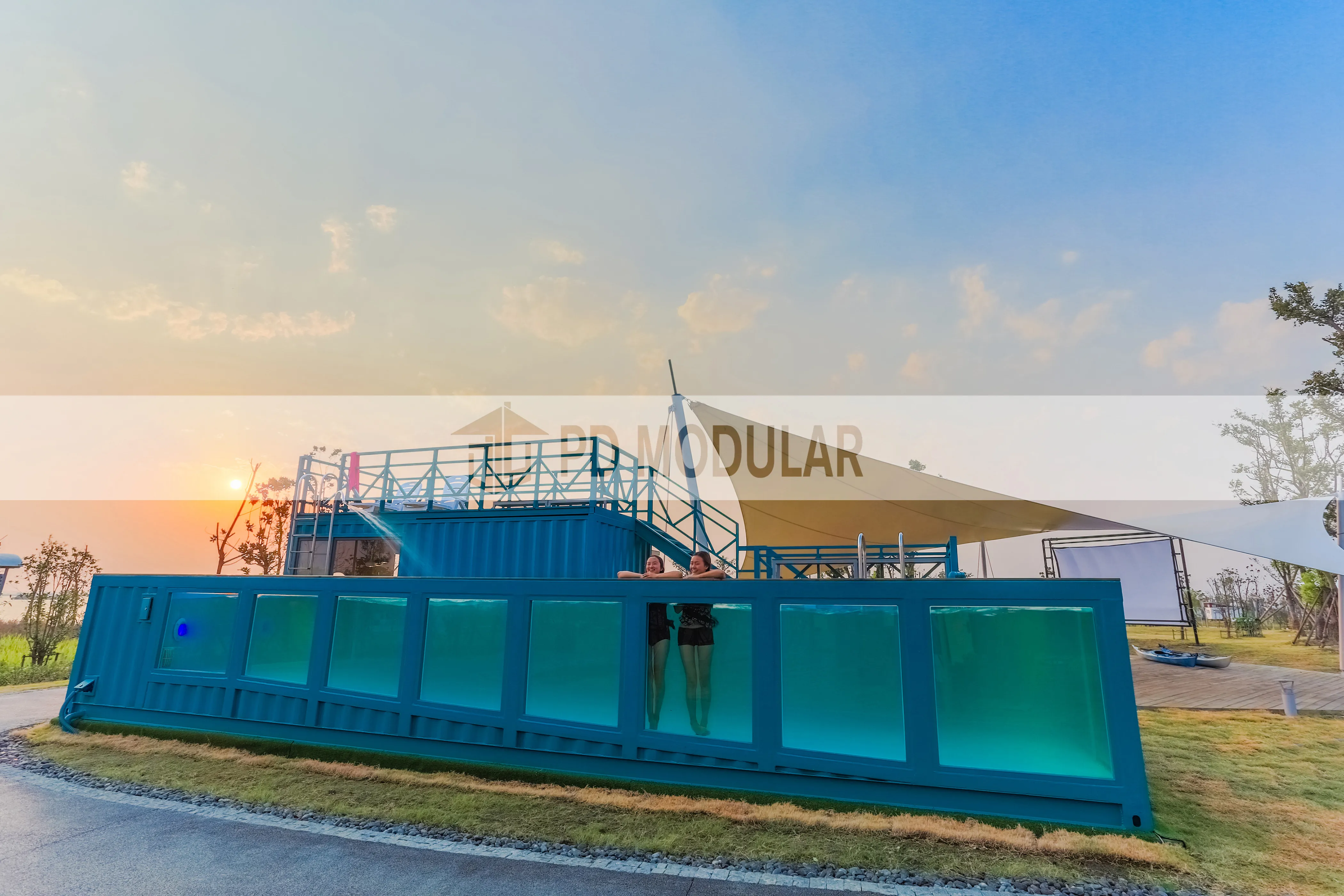 Prefab public large endless combined swimming pool outdoor for hotel