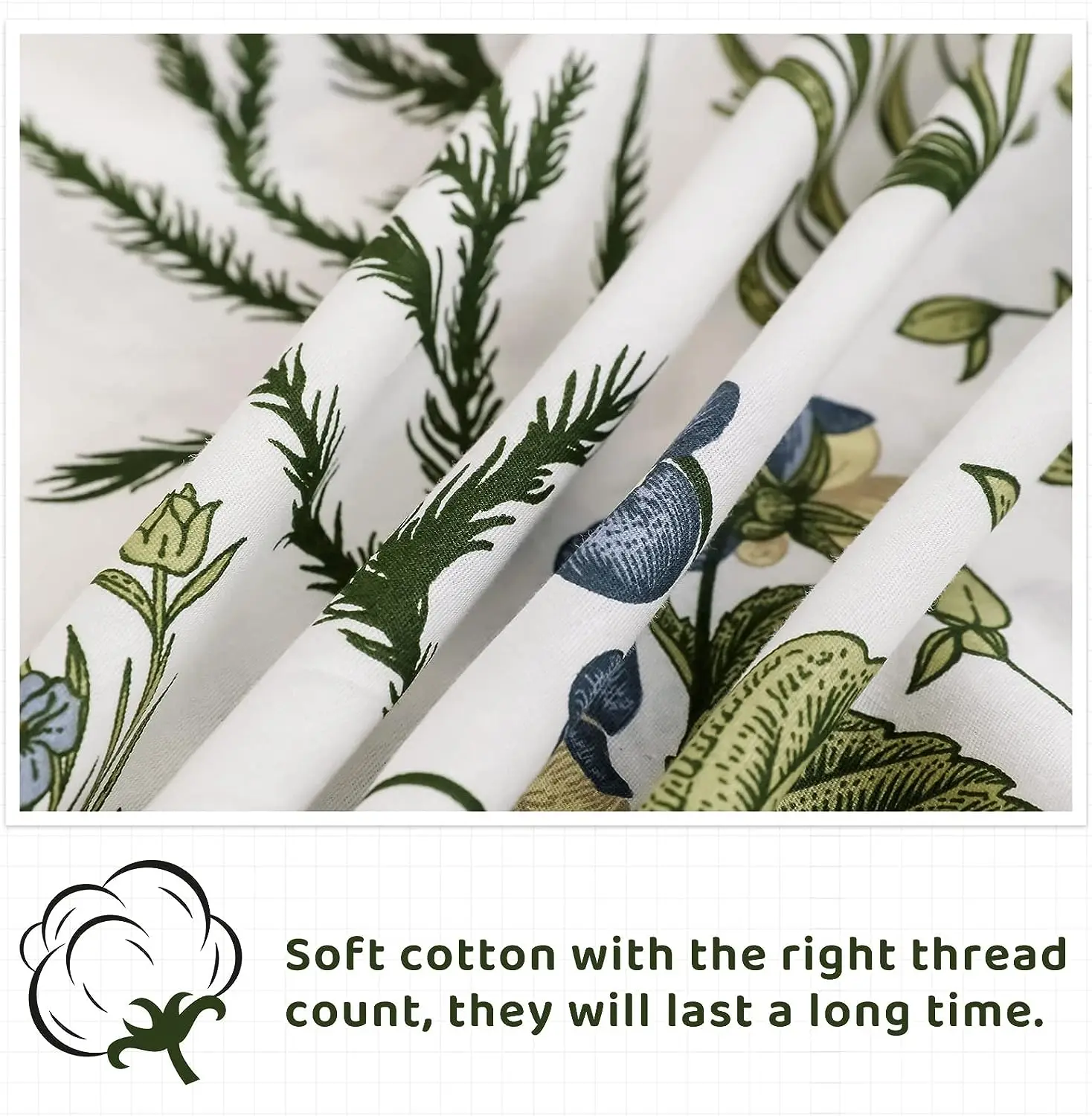 100% Cotton yellow Flowers & Sage Leave Plant Pattern Botanical Luxury Cotton Printed Flower King 4pcs Bedding Sheets