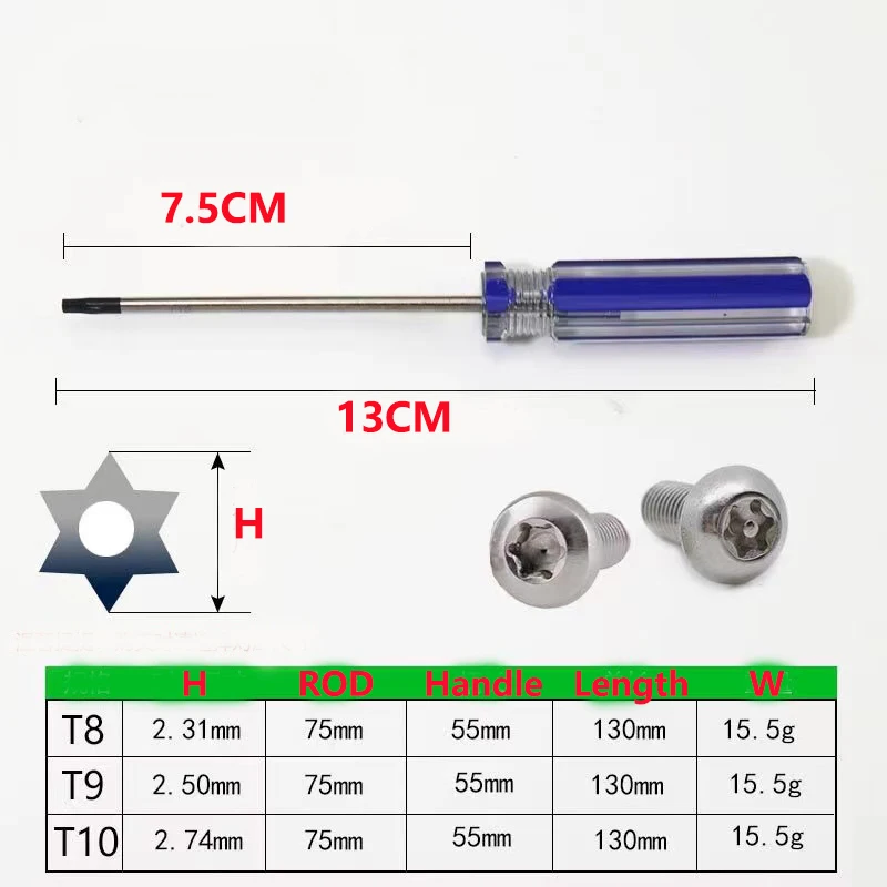 T8 T9 T10 Transparent Screwdriver 3 MM Torx small screwdriver Cross magnetic  mini Screwdriver